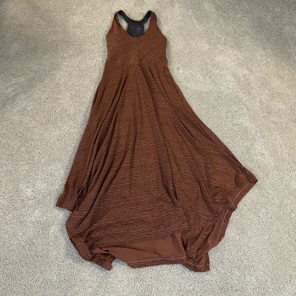 Prana Rust orange & Brown Racerback Maxi Dress